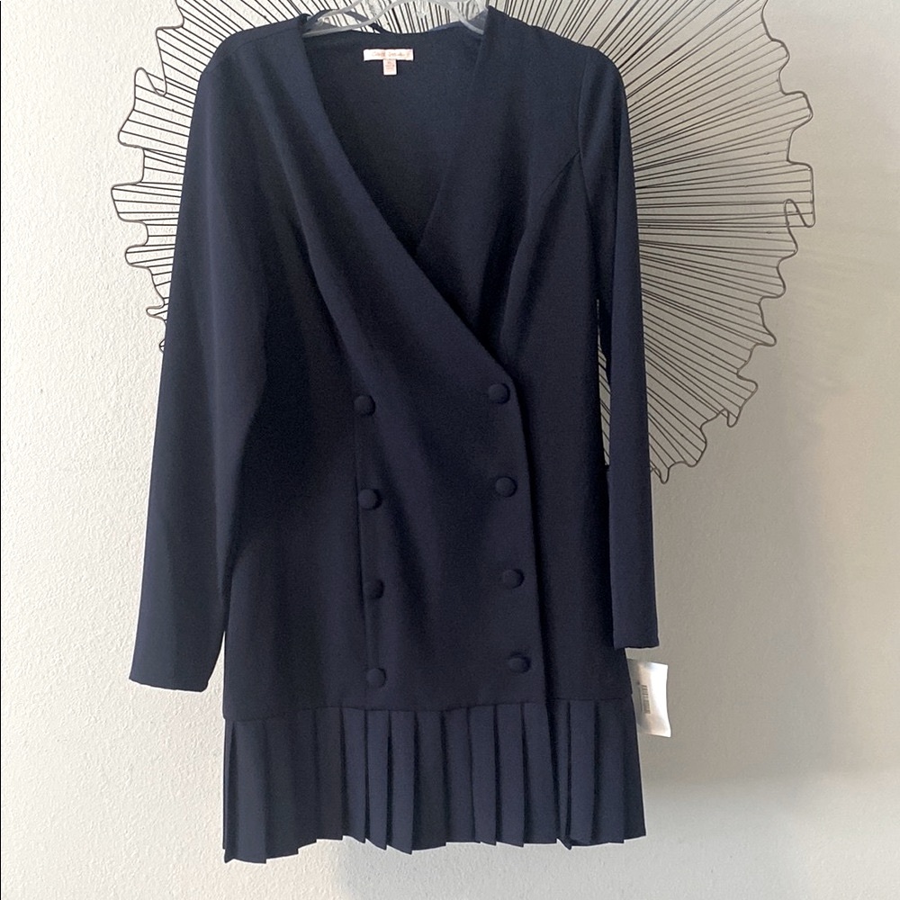 City Studio NWT Navy Long Sleeve Sheath Wrap Dress Size M